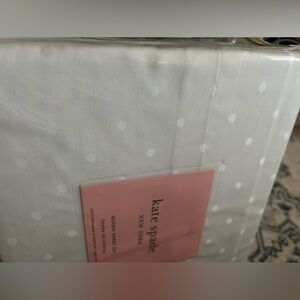 kate spade white POLKA DOTS  Queen Sheet Set